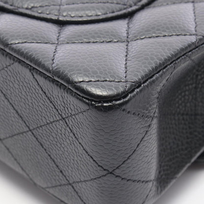 CHANEL Matelasse W Flap Shoulder Bag Black
