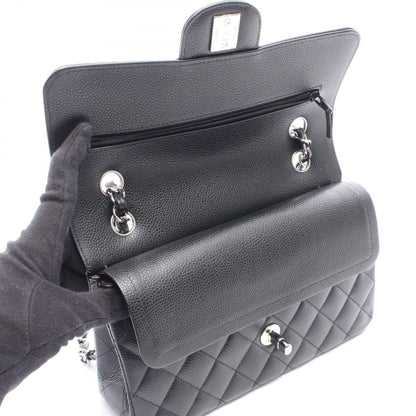 CHANEL Matelasse W Flap Shoulder Bag Black