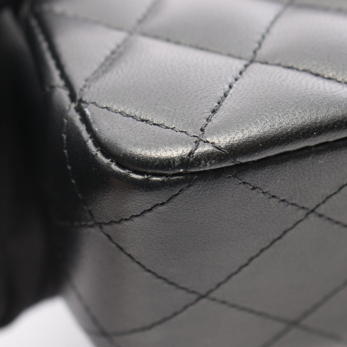 CHANEL Matelasse W Flap Lambskin Bag Black