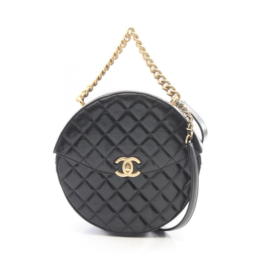 CHANEL Matelasse Round 2-Way Bag Black