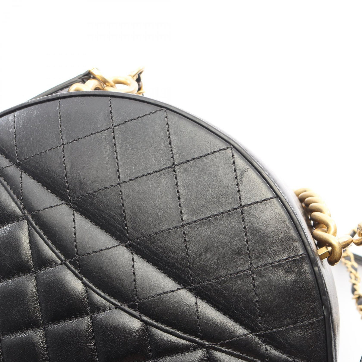 CHANEL Matelasse Round 2-Way Bag Black