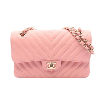 CHANEL Matelassé Double Flap Bag Pink
