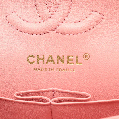 CHANEL Matelassé Double Flap Bag Pink