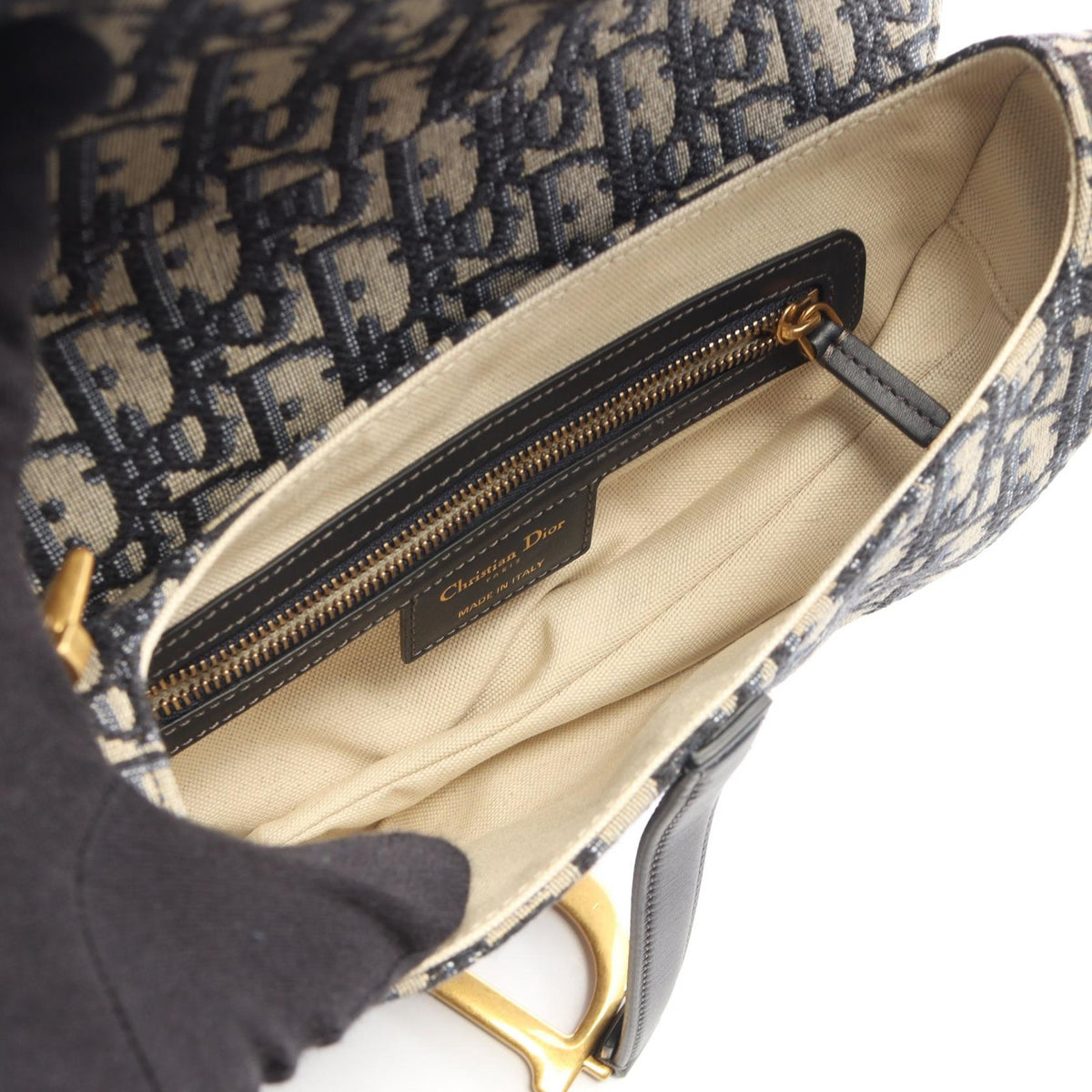 Dior Saddle Oblique Jacquard Leather Bag