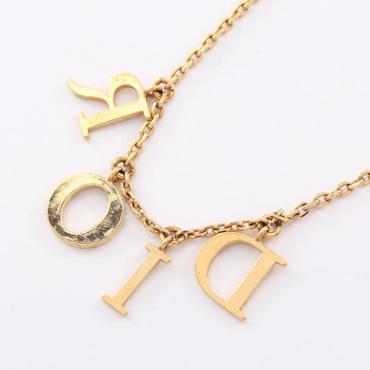 Dior DIOR Logo Gold Rhinestone Necklace