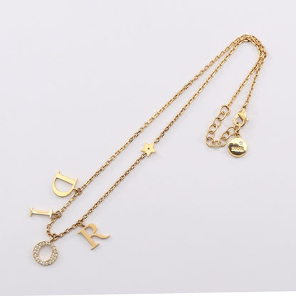 Dior DIOR Logo Gold Rhinestone Necklace