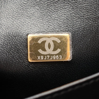 CHANEL Matelassé Top Handle Bag Black