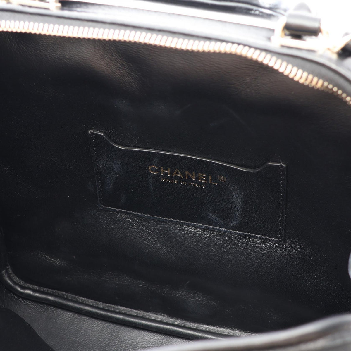 CHANEL Matelassé Top Handle Bag Black