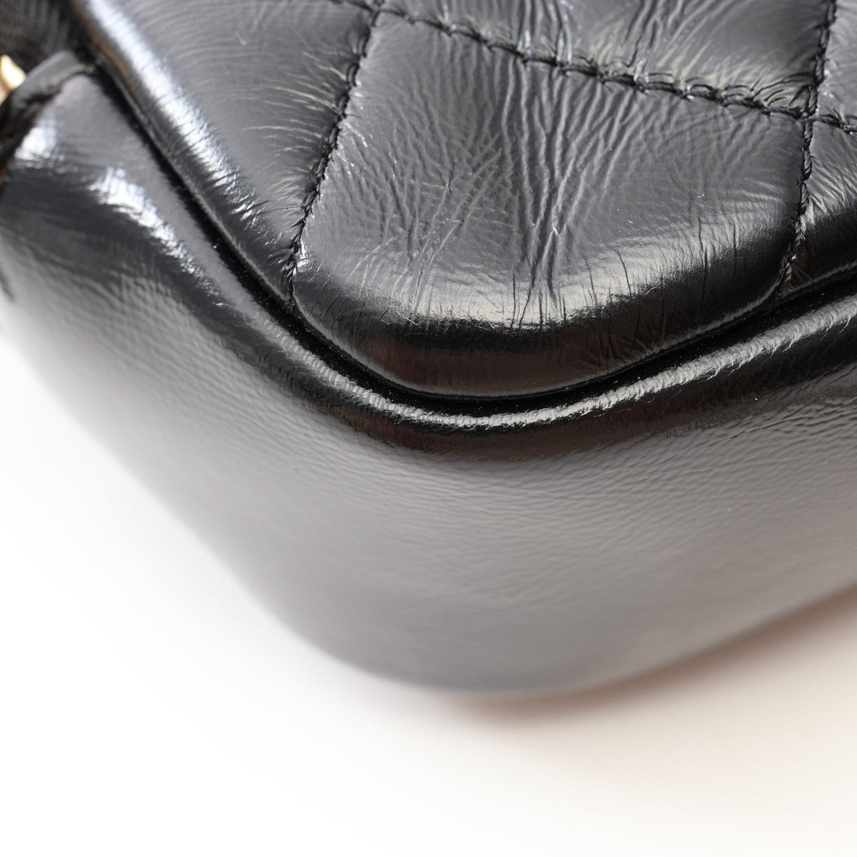 CHANEL Matelassé Top Handle Bag Black