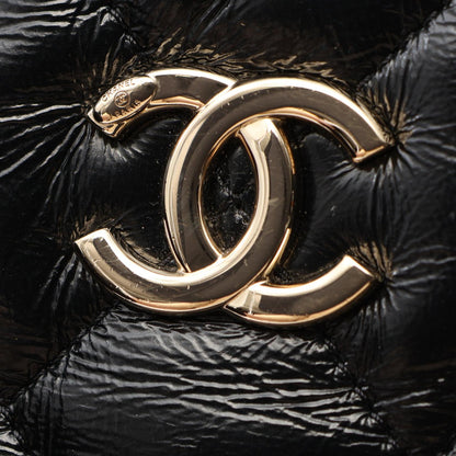 CHANEL Matelassé Top Handle Bag Black