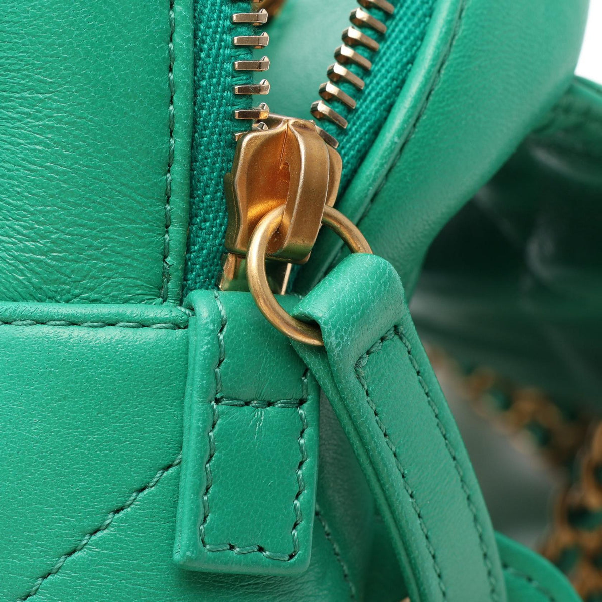 CHANEL Matelassé Square Backpack Green