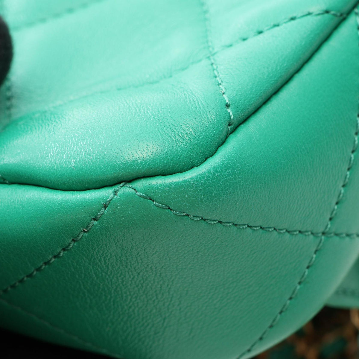 CHANEL Matelassé Square Backpack Green