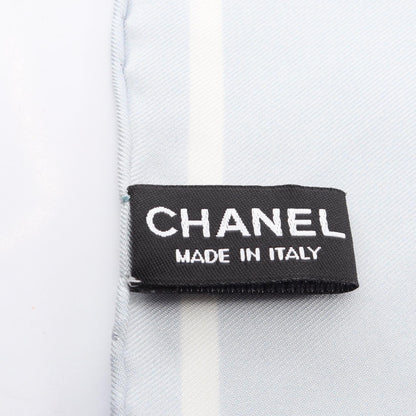 CHANEL Silk Coco Mark All Over Scarf Blue
