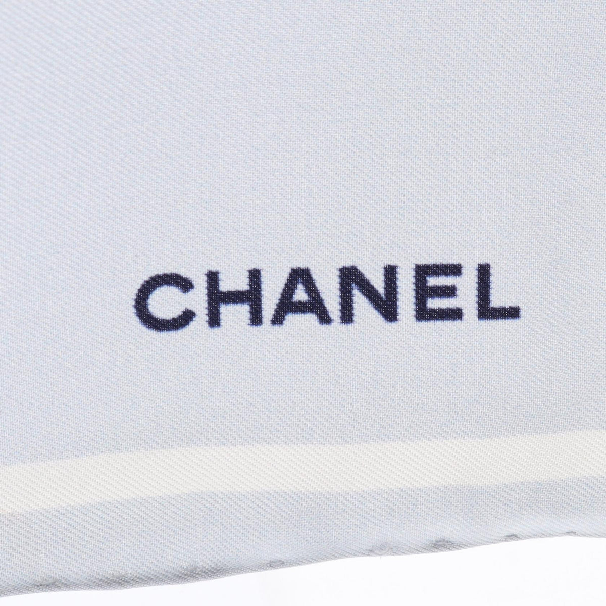 CHANEL Silk Coco Mark All Over Scarf Blue