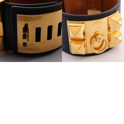 HERMES Collier de Chien Box Calf Bangle Size S