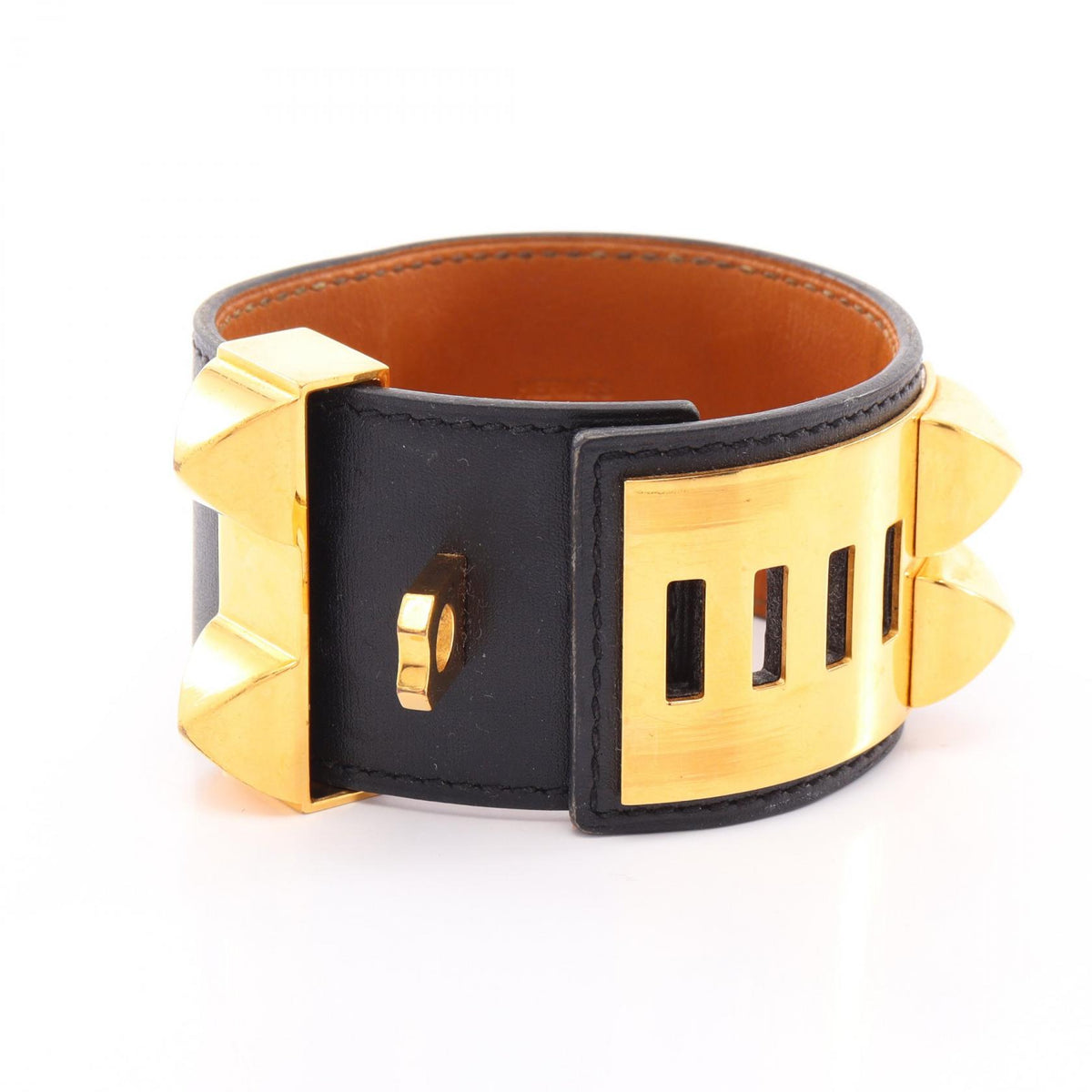 HERMES Collier de Chien Box Calf Bangle Size S