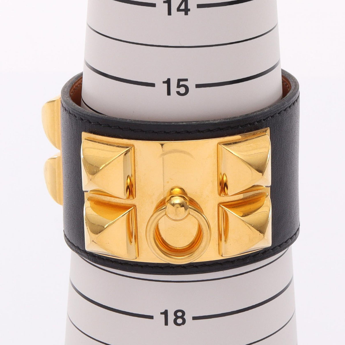 HERMES Collier de Chien Box Calf Bangle Size S