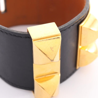 HERMES Collier de Chien Box Calf Bangle Size S