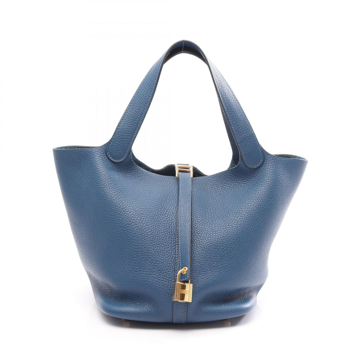 HERMES Picotin Lock MM Taurillon Bag Blue