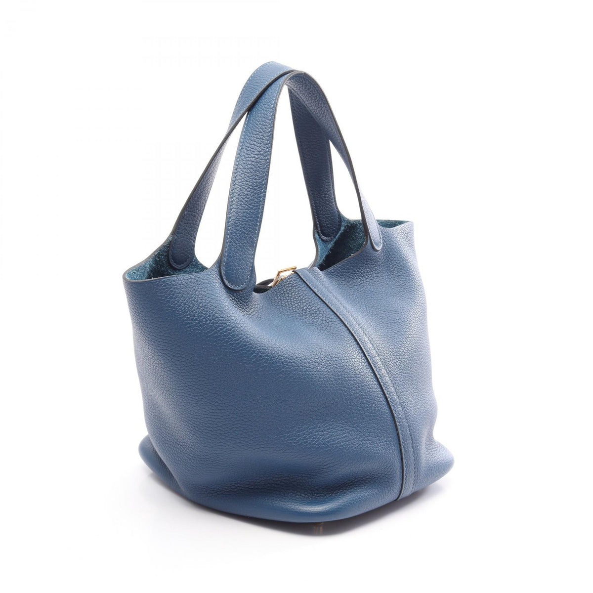 HERMES Picotin Lock MM Taurillon Bag Blue