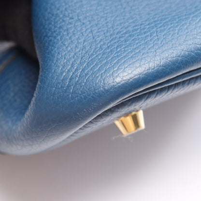 HERMES Picotin Lock MM Taurillon Bag Blue
