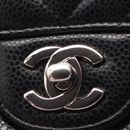 CHANEL Chevron V-stitch Shoulder Bag Black
