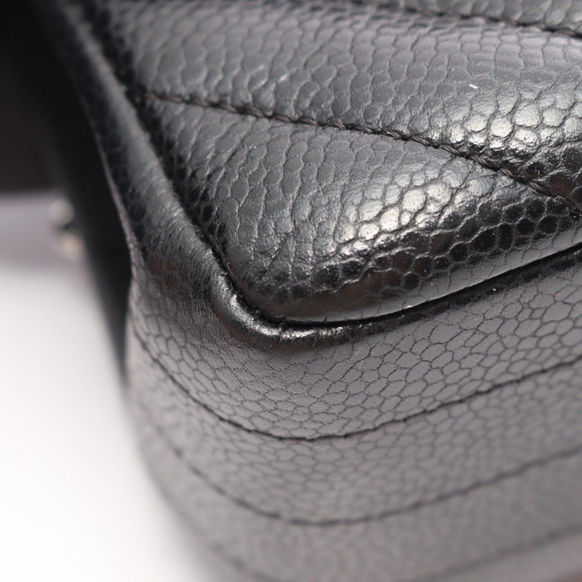 CHANEL Chevron V-stitch Shoulder Bag Black