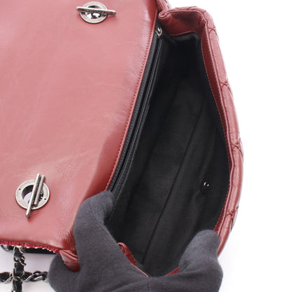 CHANEL Airline Matelasse Top Red Fabric Shoulder Bag