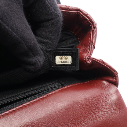 CHANEL Airline Matelasse Top Red Fabric Shoulder Bag