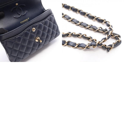CHANEL Matelasse W Flap Caviar Bag Navy