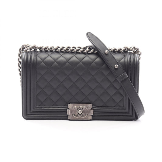 CHANEL Boy Chanel Shoulder Antique Silver Shoulder Bag