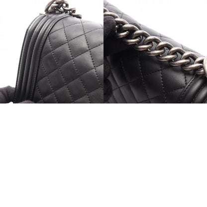 CHANEL Boy Chanel Shoulder Antique Silver Shoulder Bag