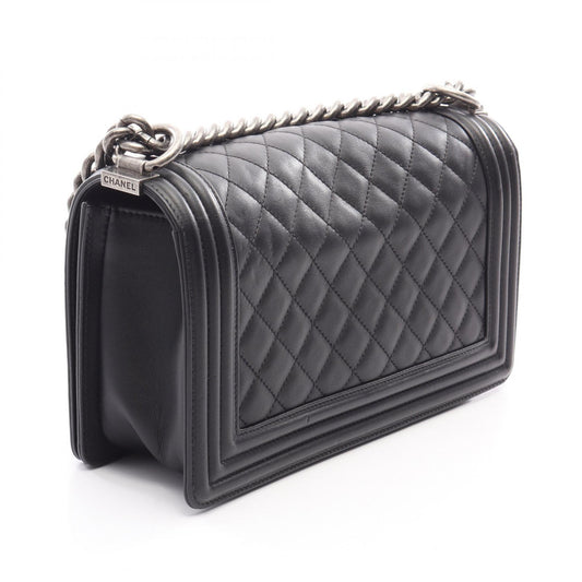 CHANEL Boy Chanel Shoulder Antique Silver Shoulder Bag