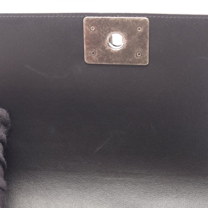 CHANEL Boy Chanel Shoulder Antique Silver Shoulder Bag