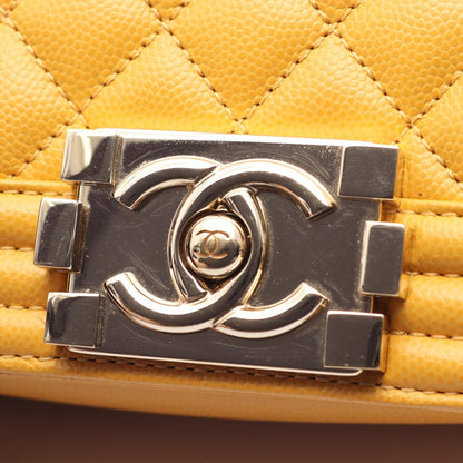 CHANEL Boy Chanel Small Caviar Bag Yellow