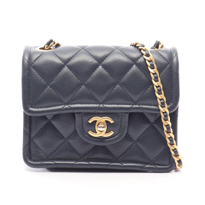 CHANEL Matelasse Caviar Skin Shoulder Bag Blue