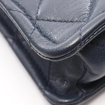 CHANEL Matelasse Caviar Skin Shoulder Bag Blue