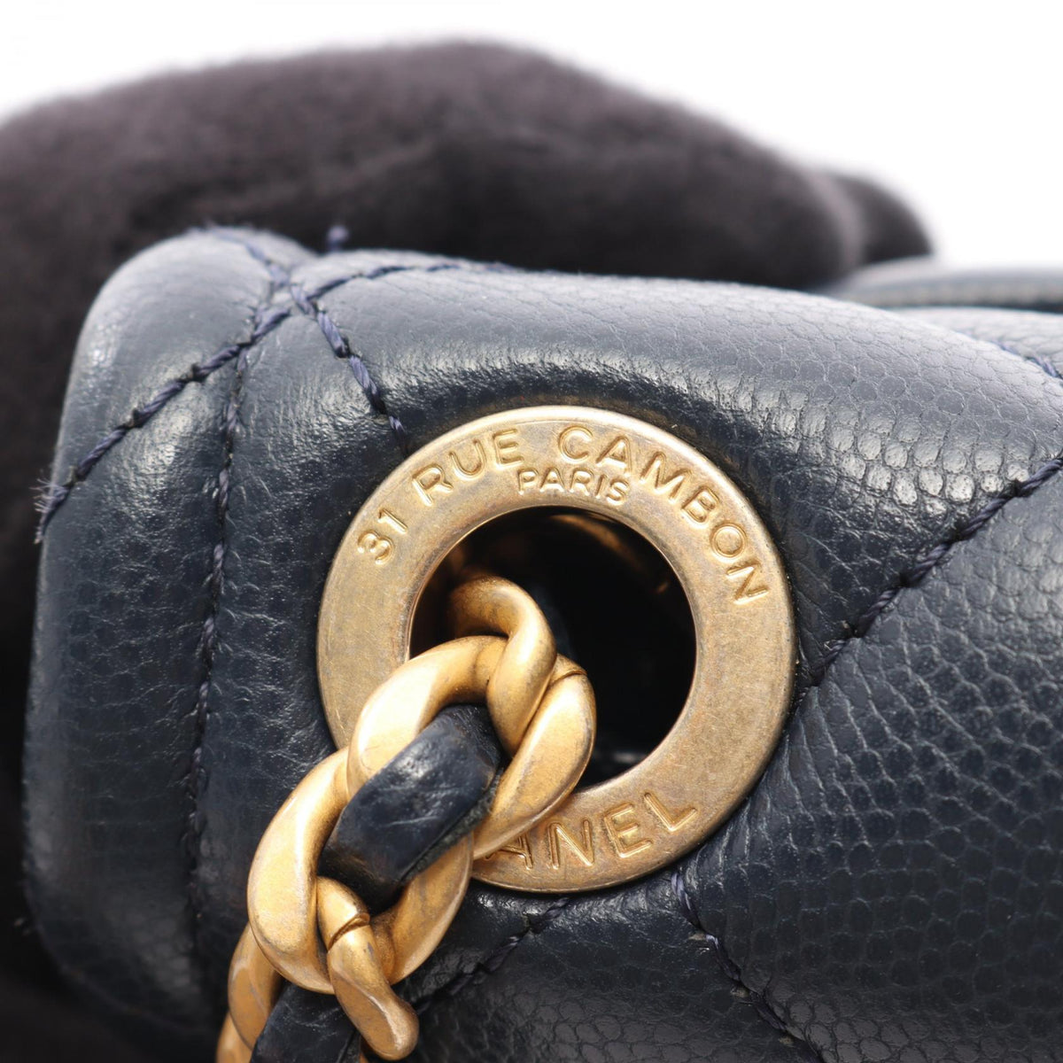 CHANEL Matelasse Caviar Skin Shoulder Bag Blue