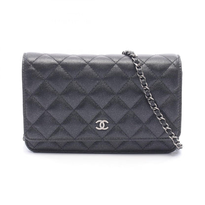 CHANEL Matelassé Caviar Skin Bag Black