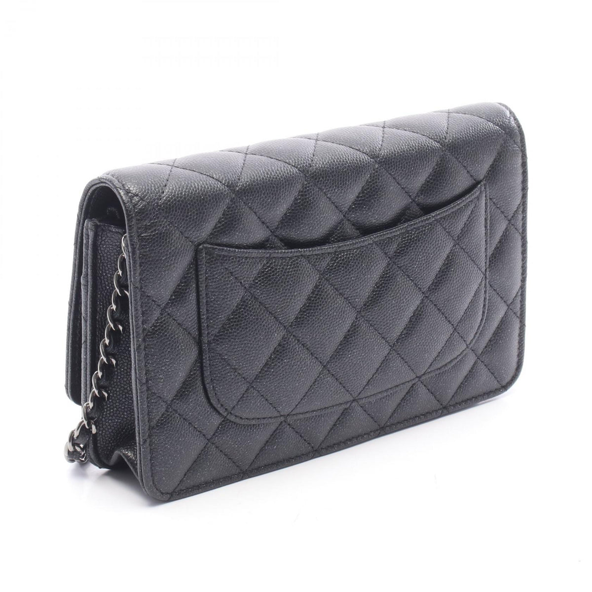 CHANEL Matelassé Caviar Skin Bag Black