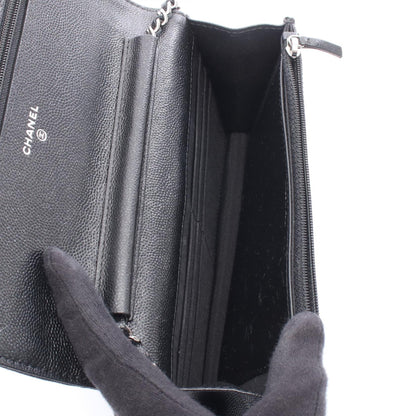 CHANEL Matelassé Caviar Skin Bag Black