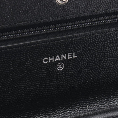 CHANEL Matelassé Caviar Skin Bag Black