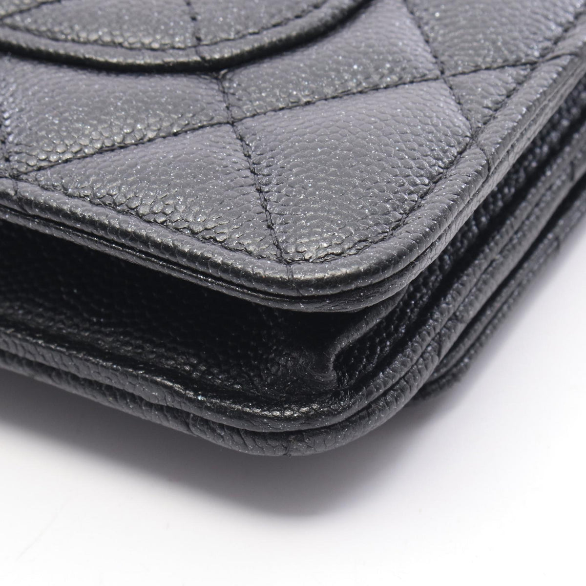 CHANEL Matelassé Caviar Skin Bag Black