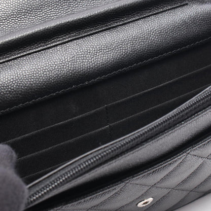 CHANEL Matelassé Caviar Skin Bag Black