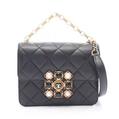 CHANEL Matelasse 2WAY Lambskin Bag Black