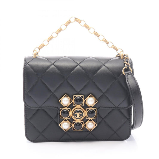 CHANEL Matelasse 2WAY Lambskin Bag Black