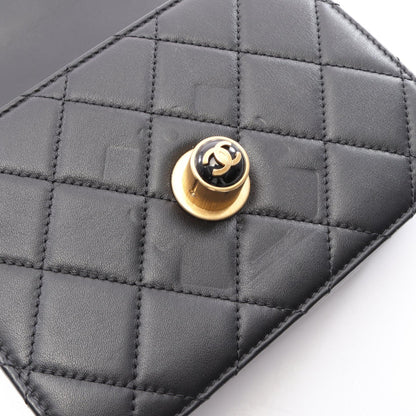 CHANEL Matelasse 2WAY Lambskin Bag Black
