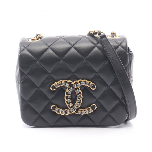 CHANEL Matelasse Shoulder Lambskin Black Shoulder Bag