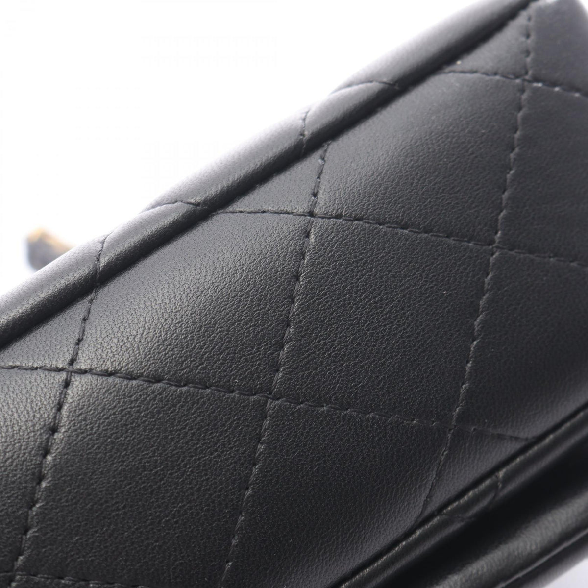 CHANEL Matelasse Shoulder Lambskin Black Shoulder Bag