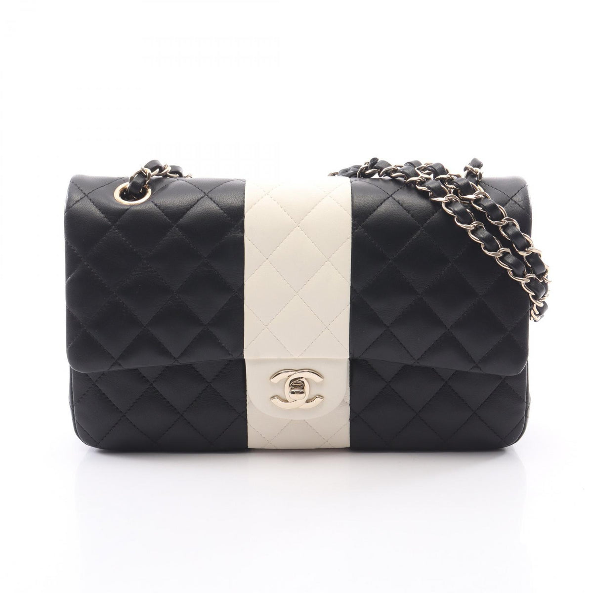 CHANEL Black Lambskin Shoulder Bag